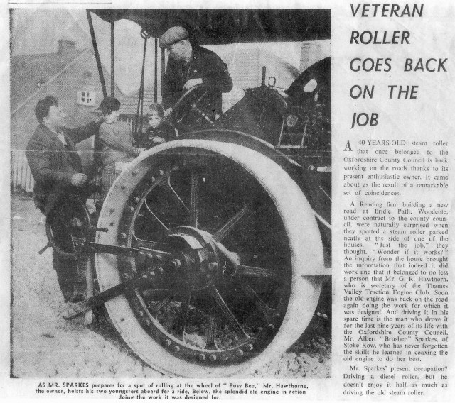 Fowler Busy Bee rolling The Bridle Path Woodcote 20th October 1962 - click to enlarge