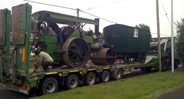 Pete Narraway's Aveling and Porter roller No.10168 all loaded and ready for the trip to Dorset